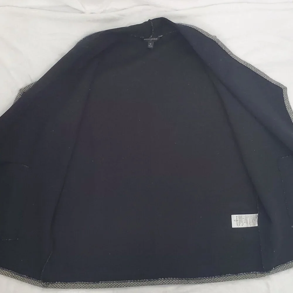 Banana Republic Women's Faux Tweed Open Front With Pockets Vest Gray Size Medium - Picture 5 of 10